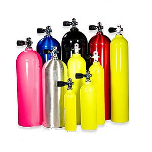 Bail-out Bottles, Tanks and Cylinders w/ Tank Valves
